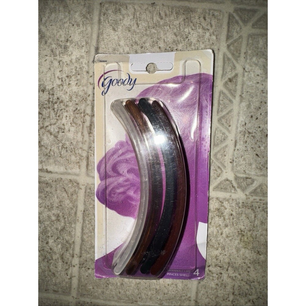Goody Classic Clincher Comb Size Banana Clips from 2009 5” Clips (4 Pack) NEW